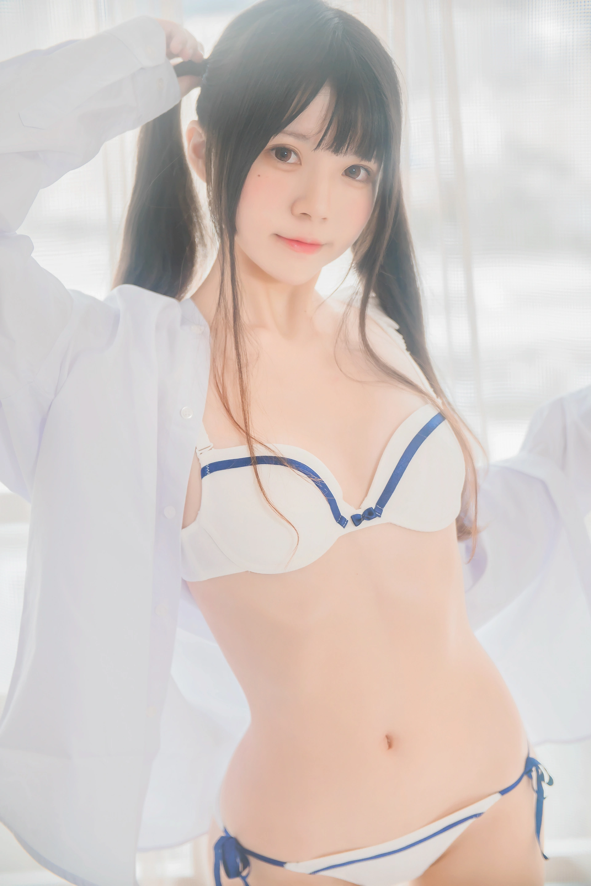 桜桃喵 - NO.069 白衬衫双马尾 1