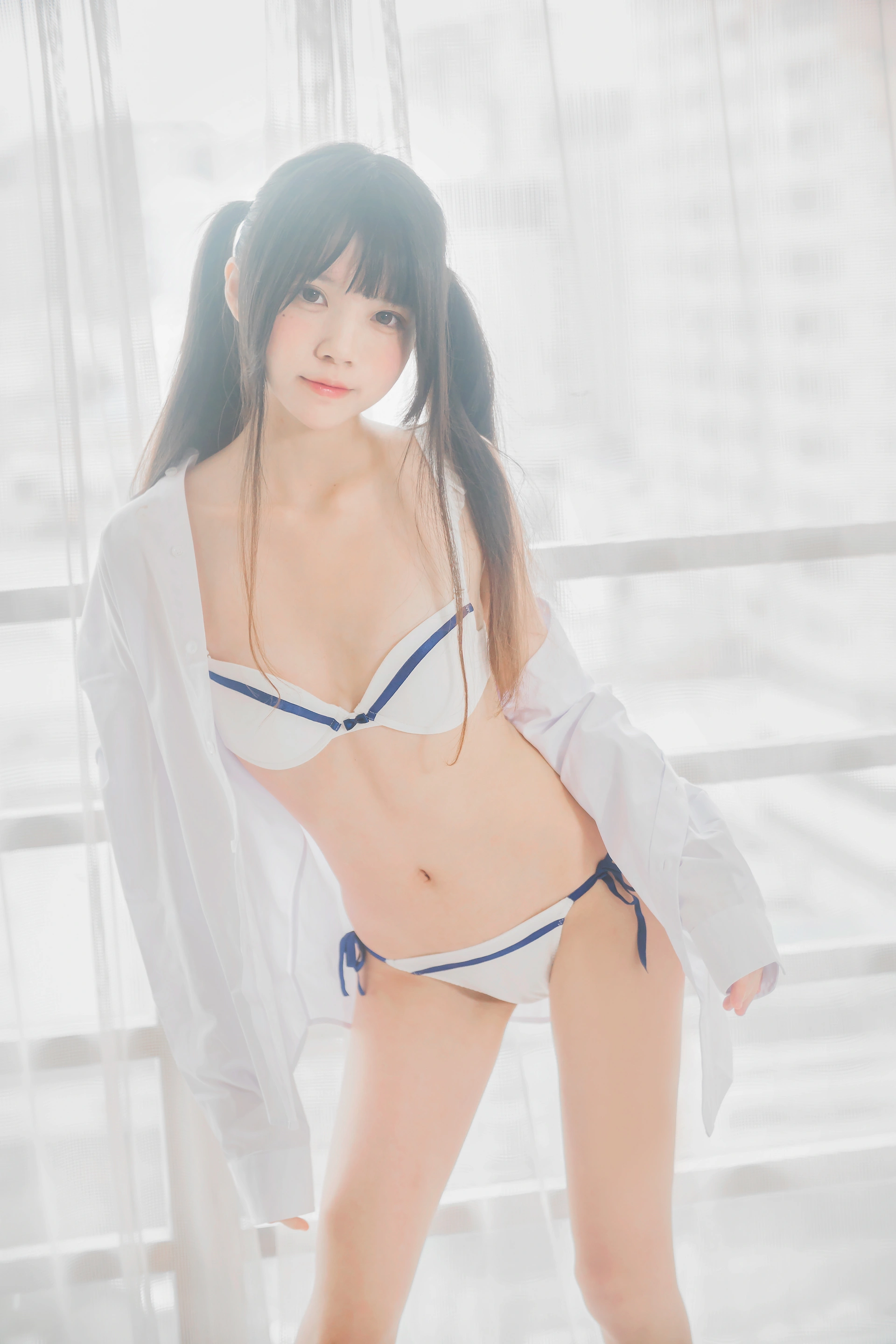 桜桃喵 - NO.069 白衬衫双马尾 2